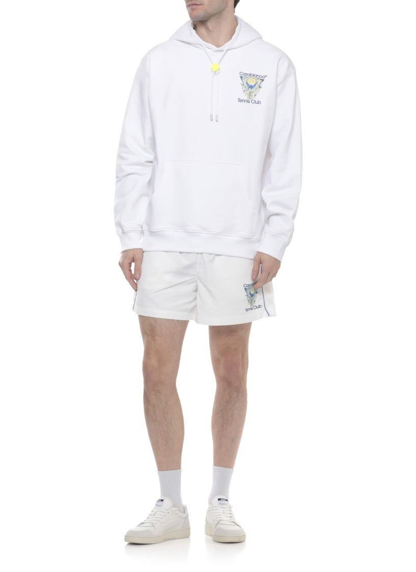 Casablanca White Tffeta Silk Bermuda Shorts