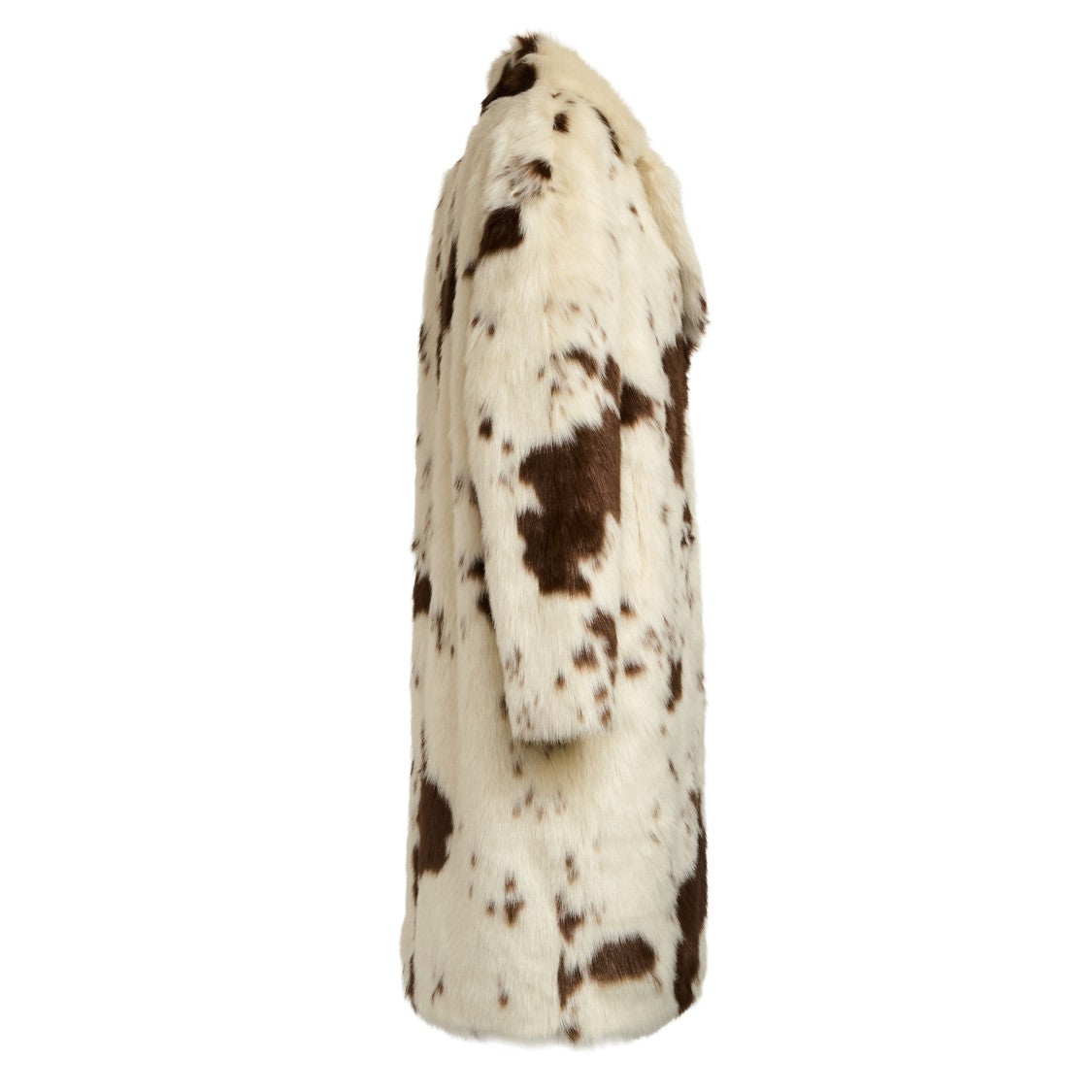 Mc2 Saint Barth Eco-Friendly Faux Fur Coat With Notched Lapel And Snap Closure