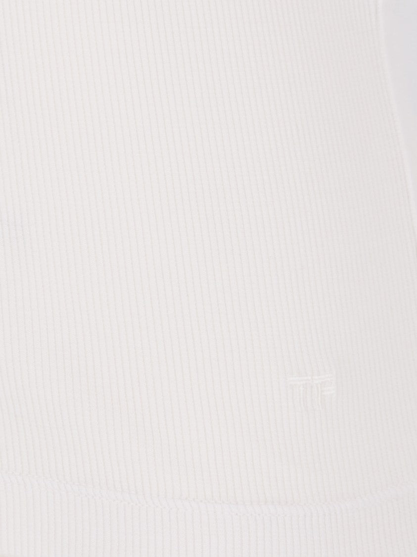 Tom Ford Henley Shirt In Soft Cotton Blend With Front Button Placket