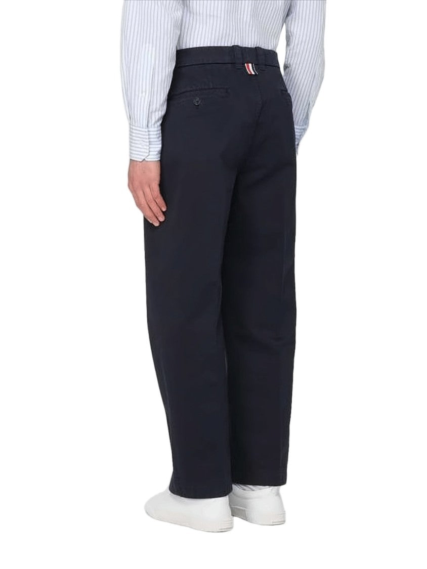 Thom Browne Tailored Mid-Rise Straight-Leg Pants
