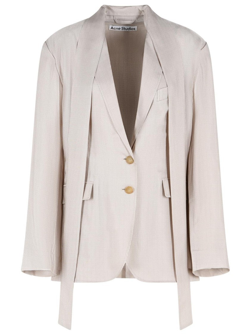 Acne Studios Blazer In Cupro Beige