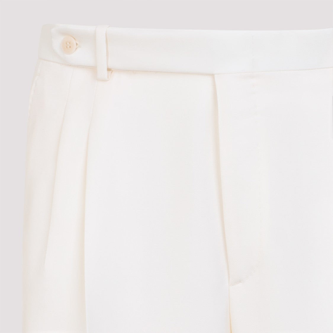 Brioni Tailored White Wool Trousers