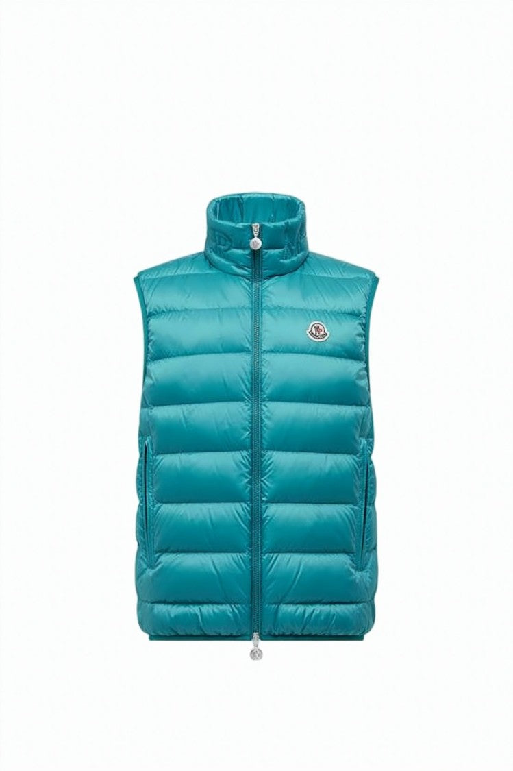 Moncler Quilted Down Vest With High Collar