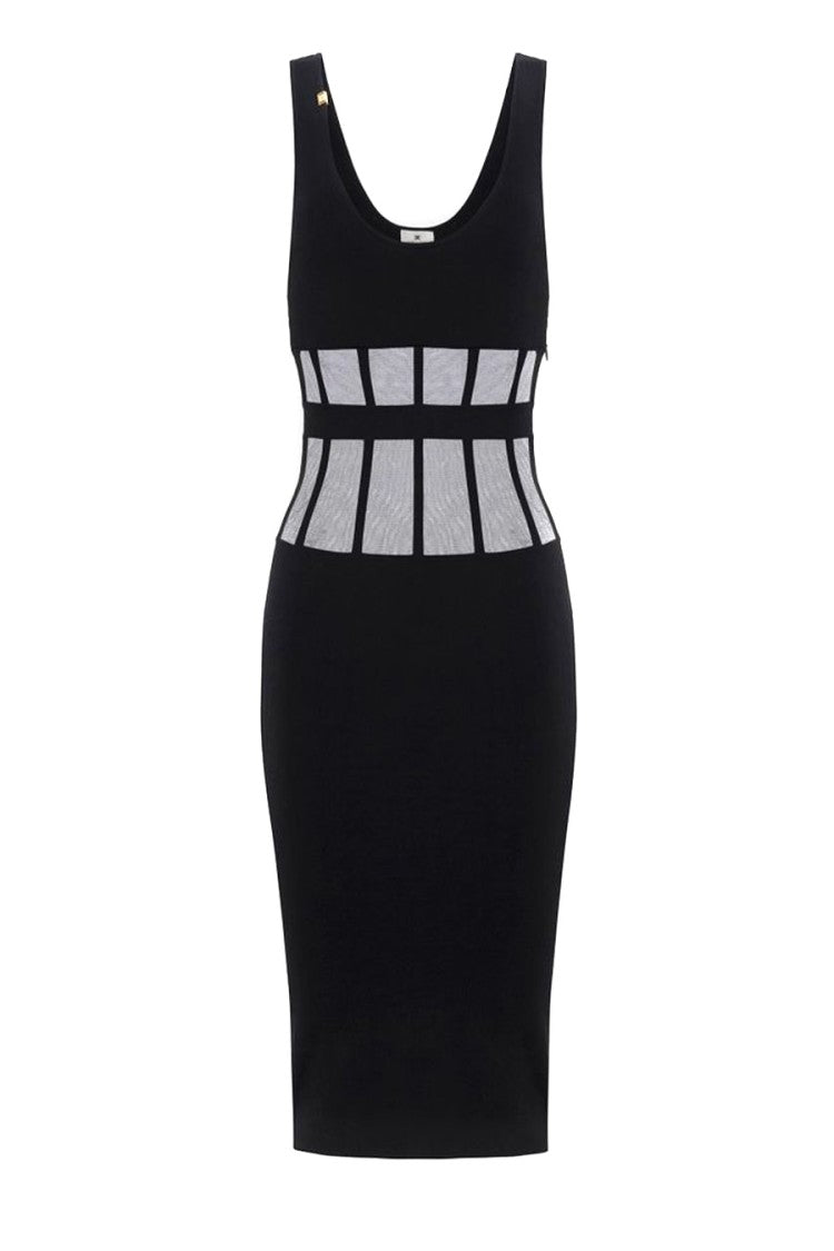 Elisabetta Franchi Viscose-Polyester Blend Midi Dress