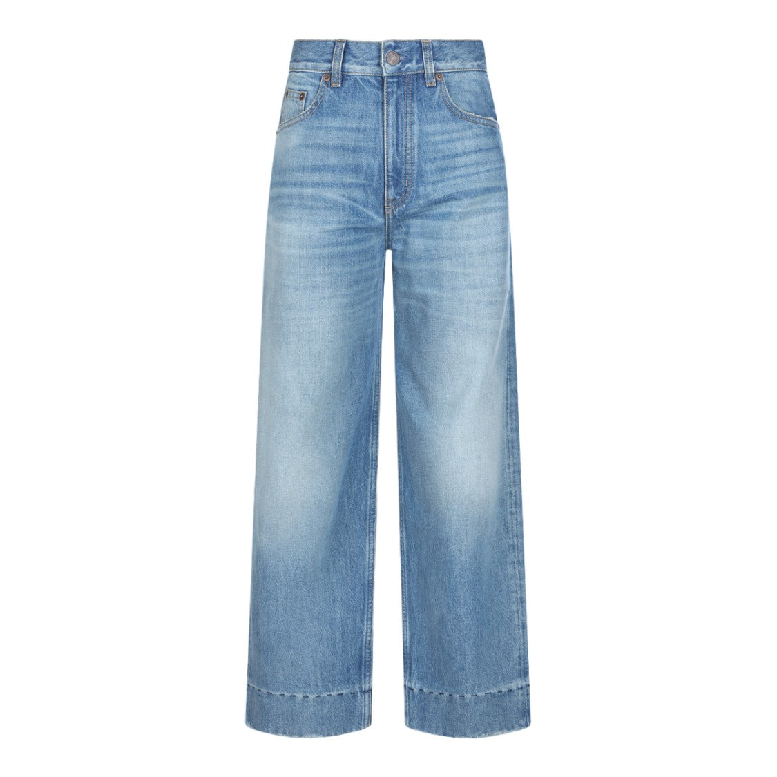 Chloé High-Waisted Wide-Leg Blue Jeans