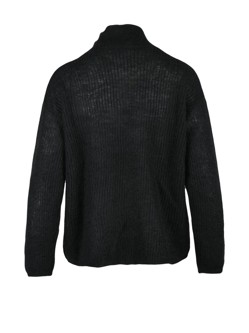 Mm By Max Mara Textured High-Neck Sweater With Voluminous Design