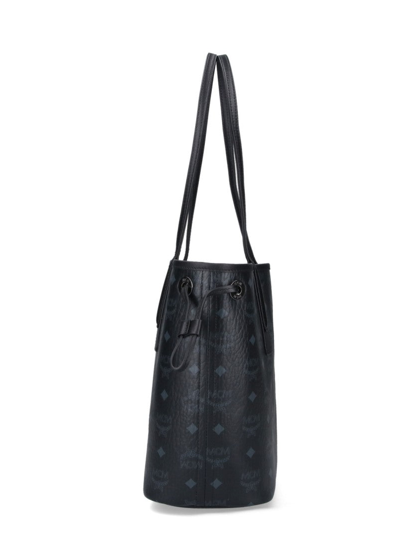 Mcm "Liz" Shopper Bag, In Black Fabric