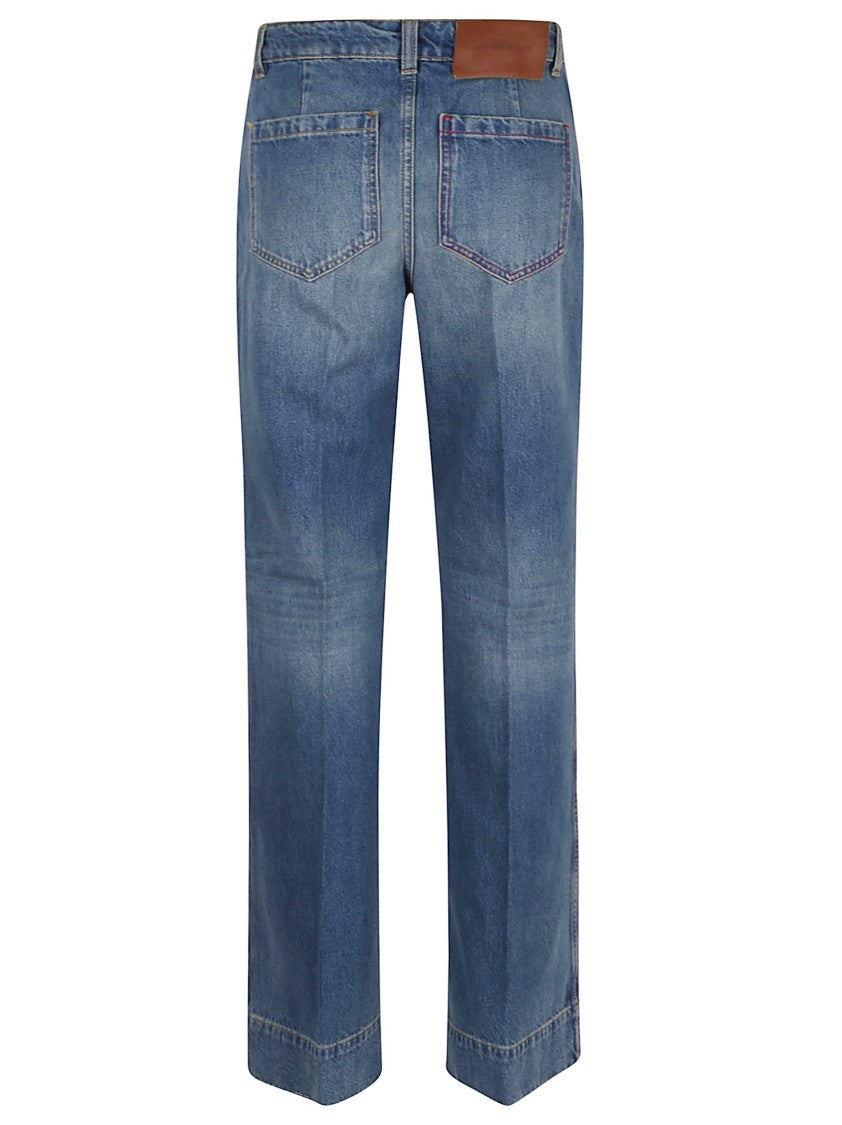 Victoria Beckham High-Waisted Light Blue Straight-Leg Jeans