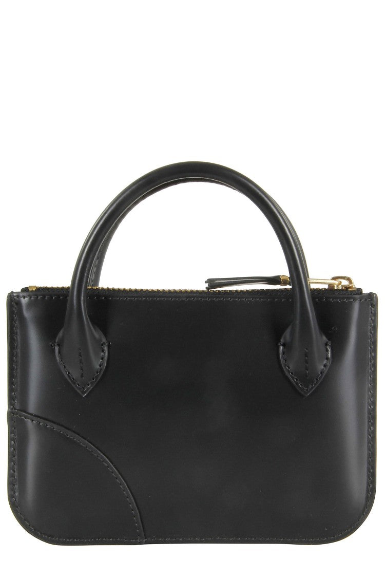 Comme Des Garçons Black Double-Handle Zip Leather Wallet