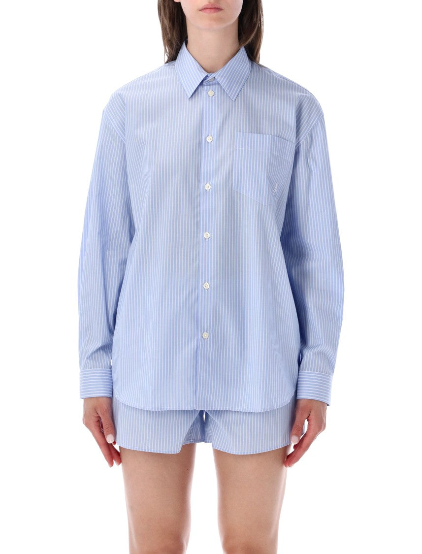 Sporty And Rich Oversized Shirt Stripe