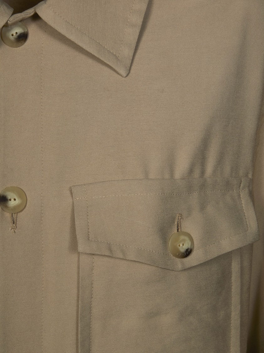 Dondup Loose Fitting Flap Pocket Viscose Shirt