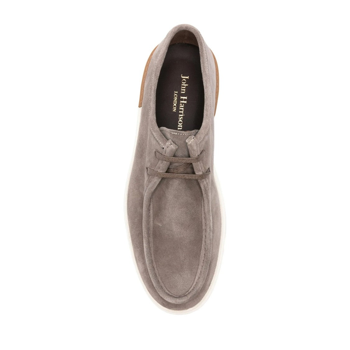 John Harrison Beige Suede Rounded Toe Loafers