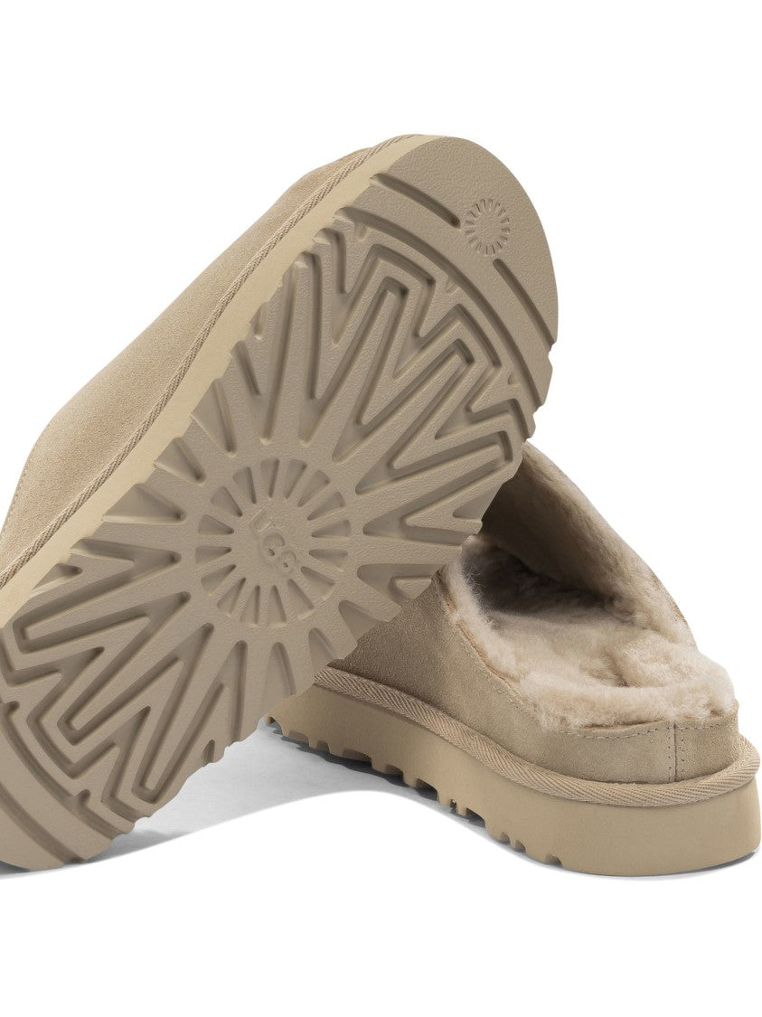 Ugg Suede Slip-On Sandals With Plush Furry Lining And Durable Sole