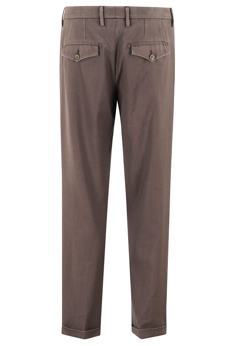 Myths Brown Chino Trousers With Pleats