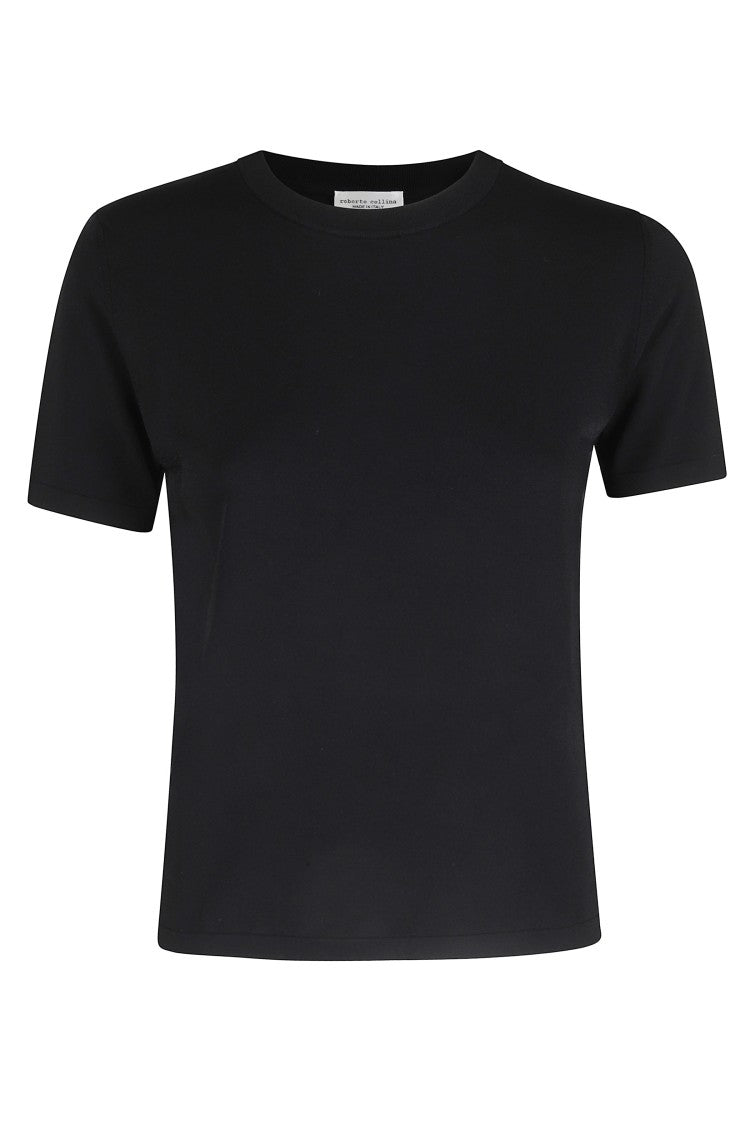 Roberto Collina Black Round-Neck Ribbed-Trim Viscose T-Shirt