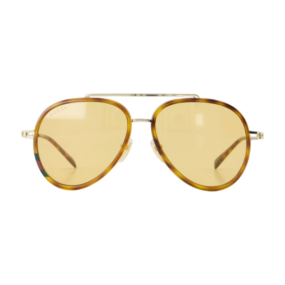 Gucci Aviator-Style Acetate Sunglasses With Gold Accents