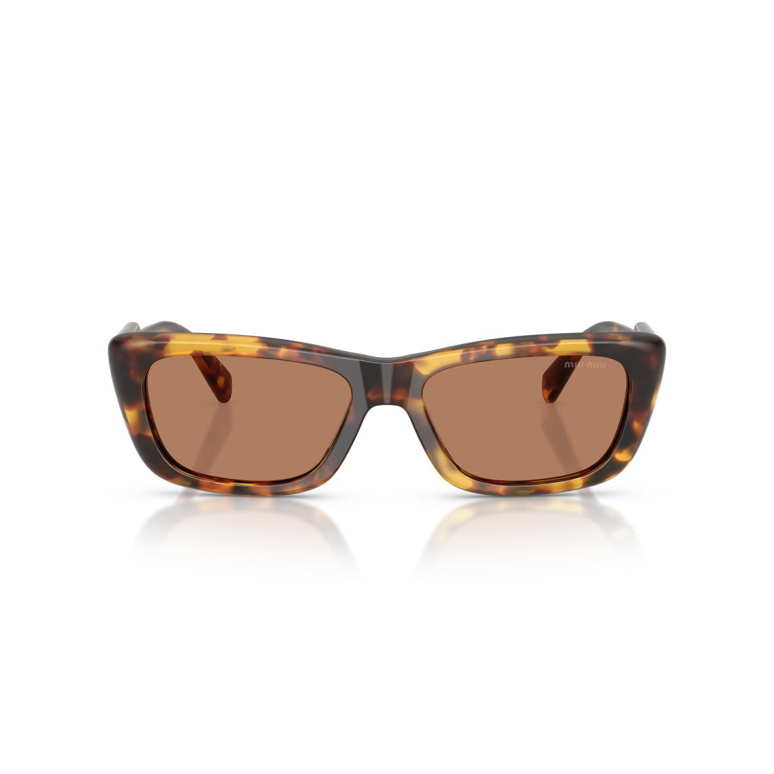 Miu Miu 0Mu B12s Rectangular Tortoiseshell Acetate Sunglasses