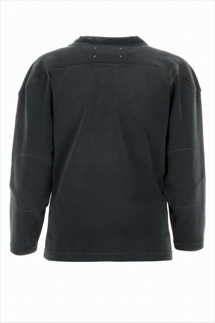 Maison Margiela Long-Sleeve Top With Textured Design And Ruffled Neckline