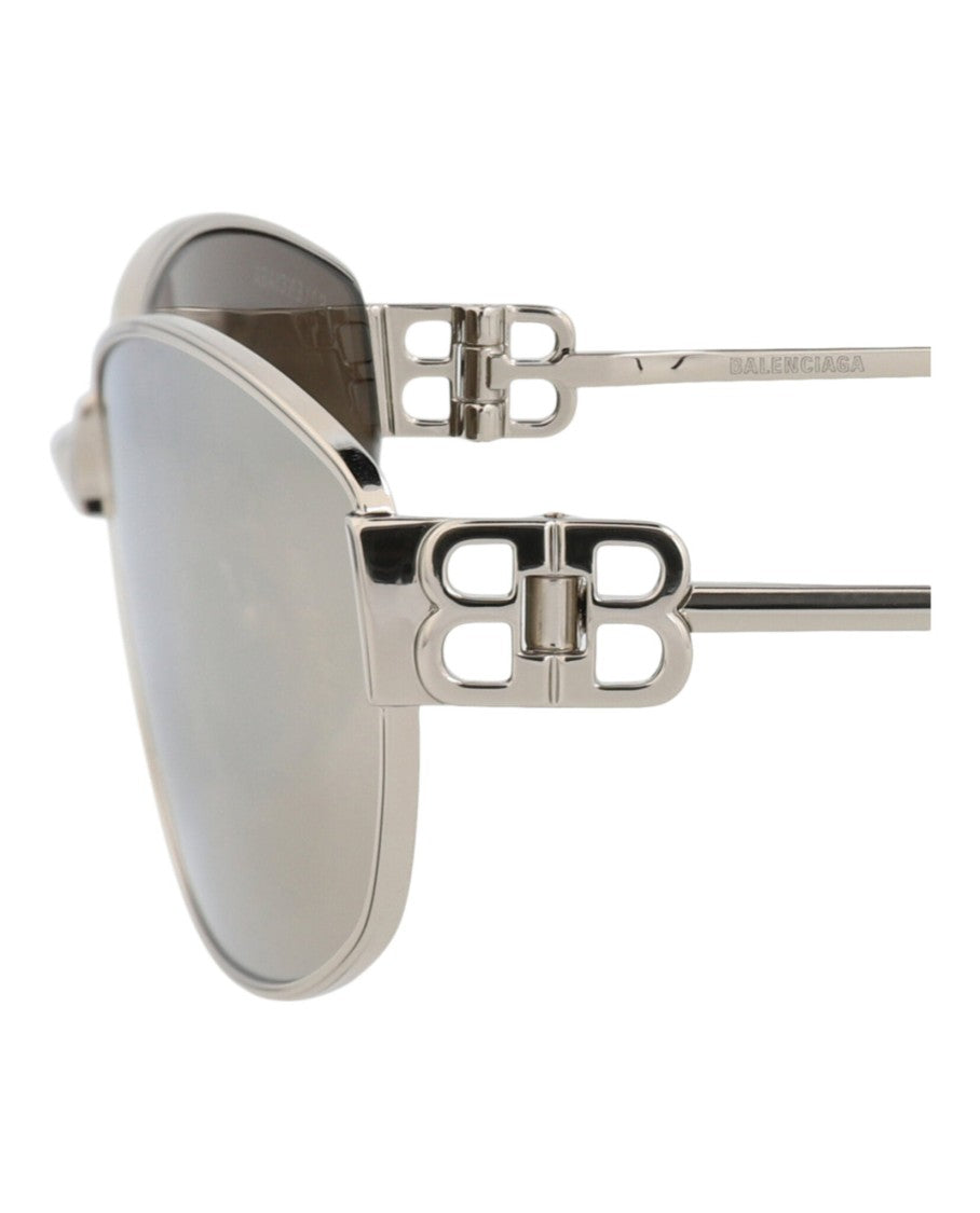 Balenciaga Square-Frame Metal Sunglasses