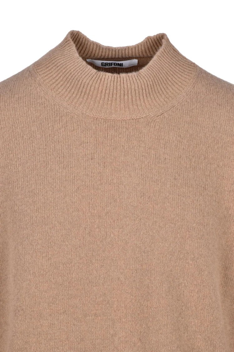 Grifoni Volcano Neck Wool Sweater - Beige