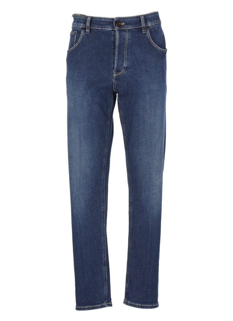 Pt Torino Blue Cotton Jeans