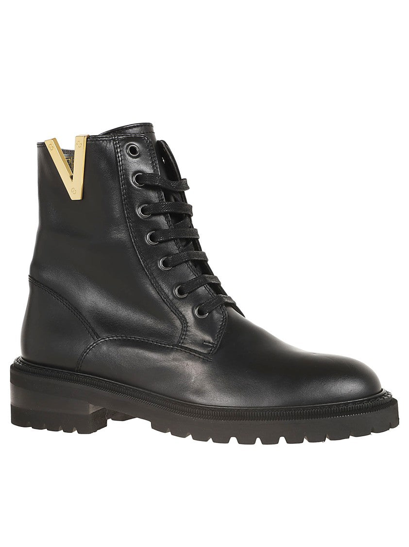 Via Roma 15 Black Leather Ankle Boots