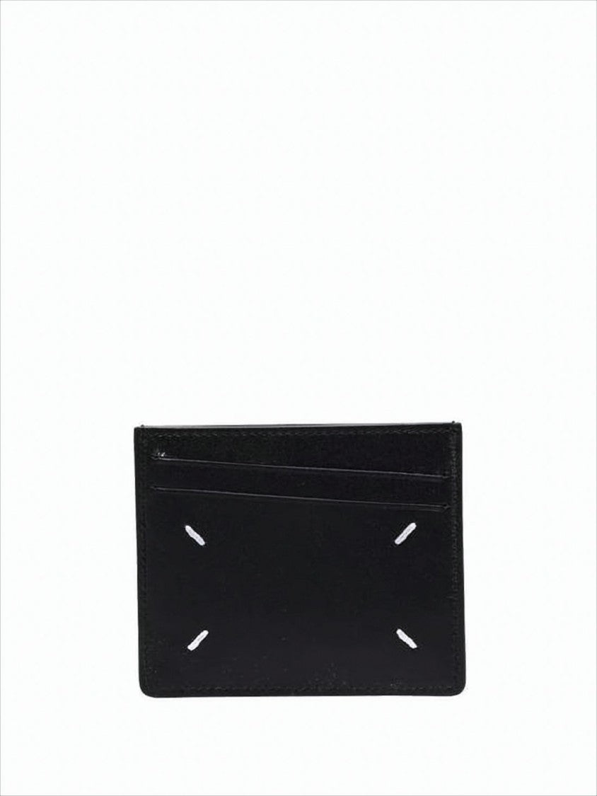 Maison Margiela Textured Calf Leather Cardholder With Signature Stitching