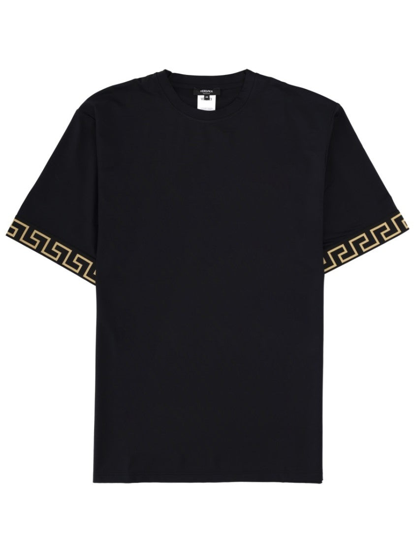 Versace Black Gold Greek Key Pattern T-Shirt