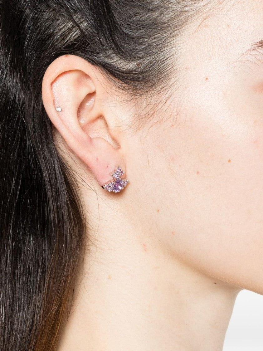Vivienne Westwood Lavender Gemstone Stud Earrings With Silver-Tone Metal Base