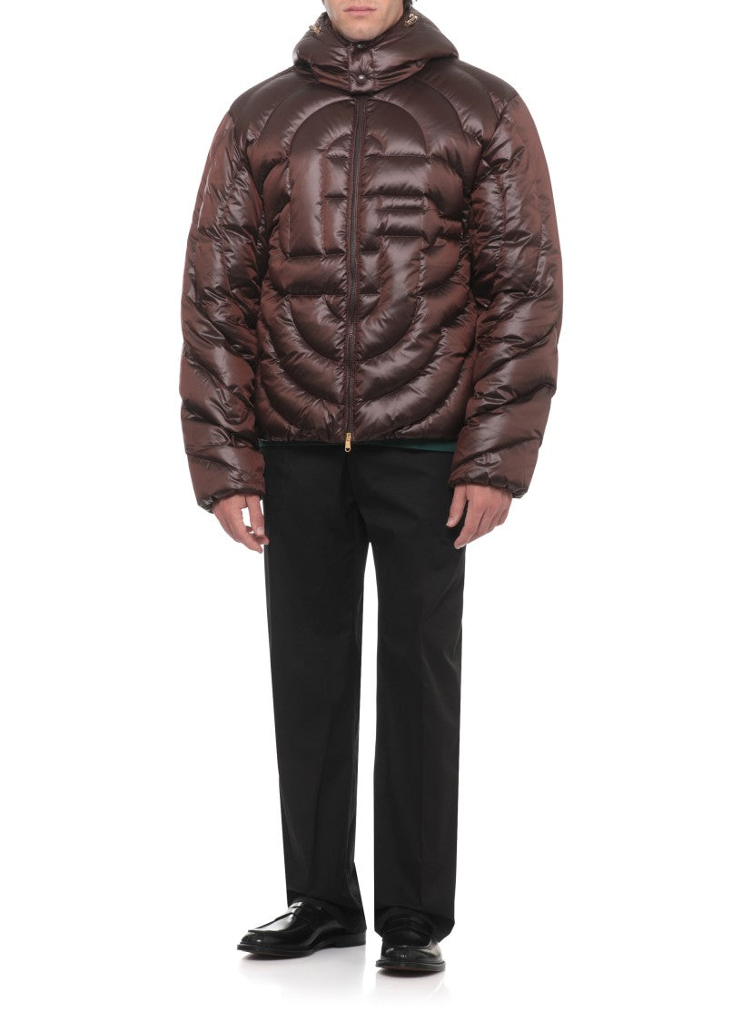 Casablanca Brown Monogram Padded Puffer Jacket