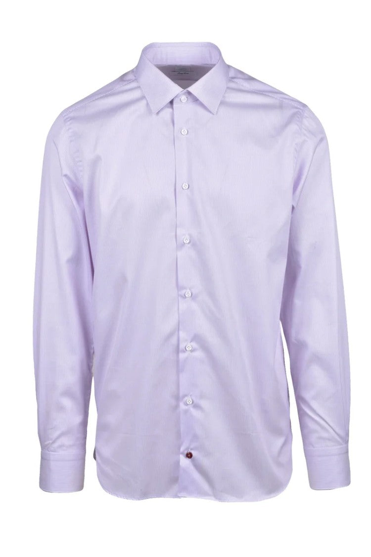 Carrel White Lilac Striped Cotton Shirt