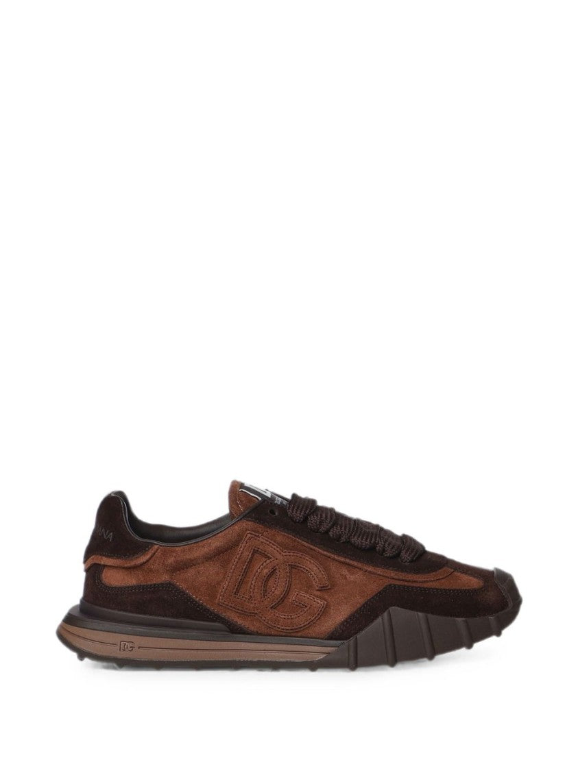 Dolce & Gabbana Brown Suede Low-Profile Sneakers