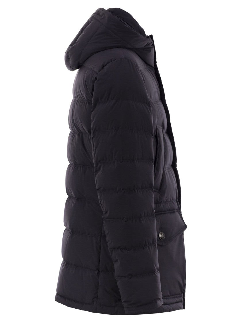 Kiton Long Down Jacket With Hood