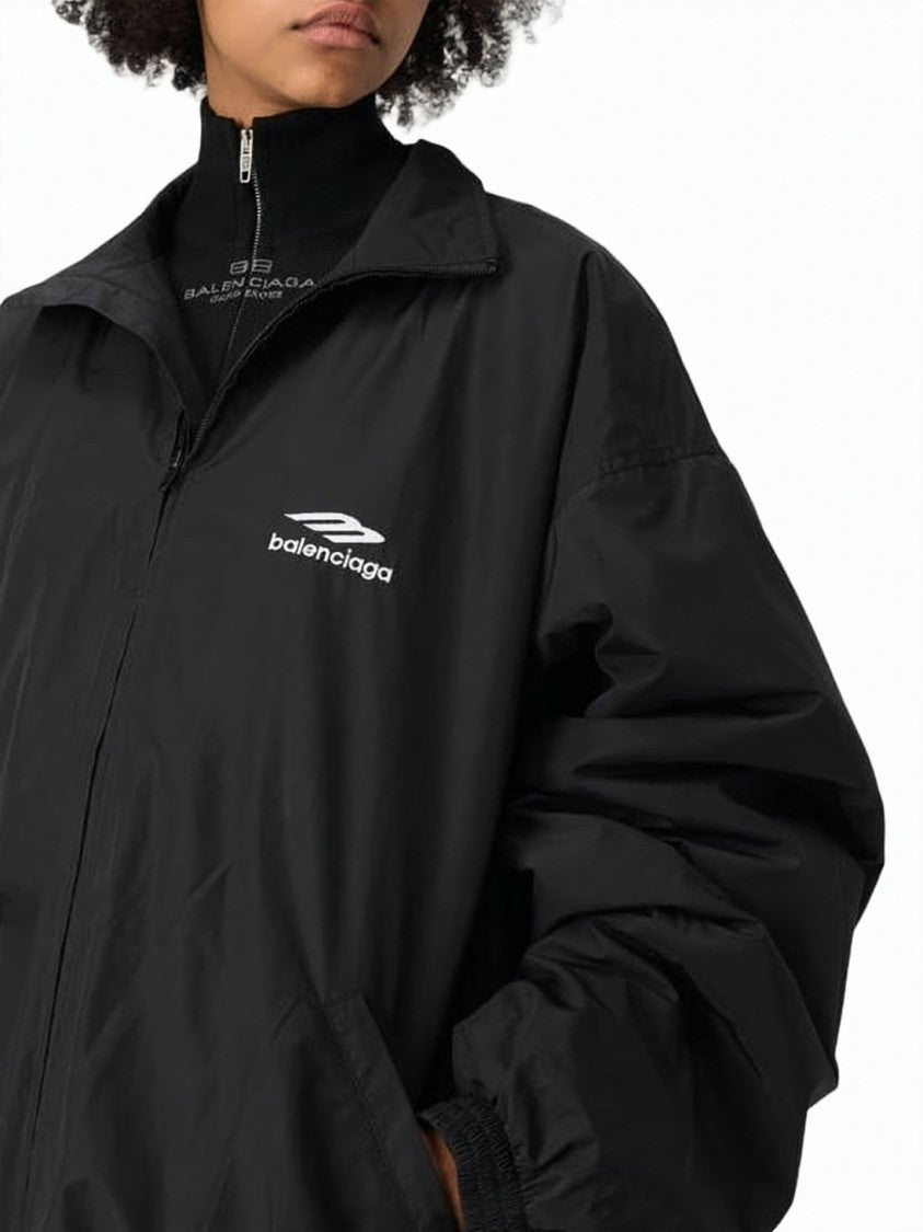Balenciaga Oversized Black Jacket With High Collar