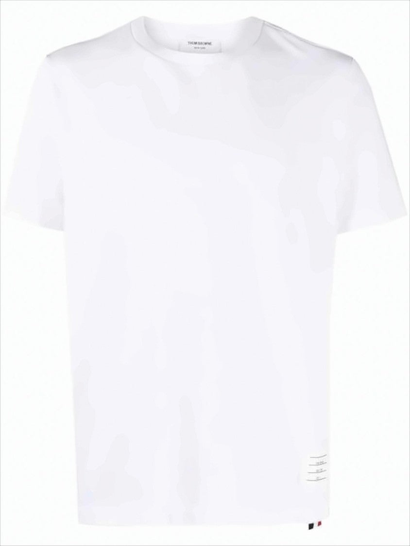 Thom Browne Short-Sleeve T-Shirt With Vertical Tricolor Stripe