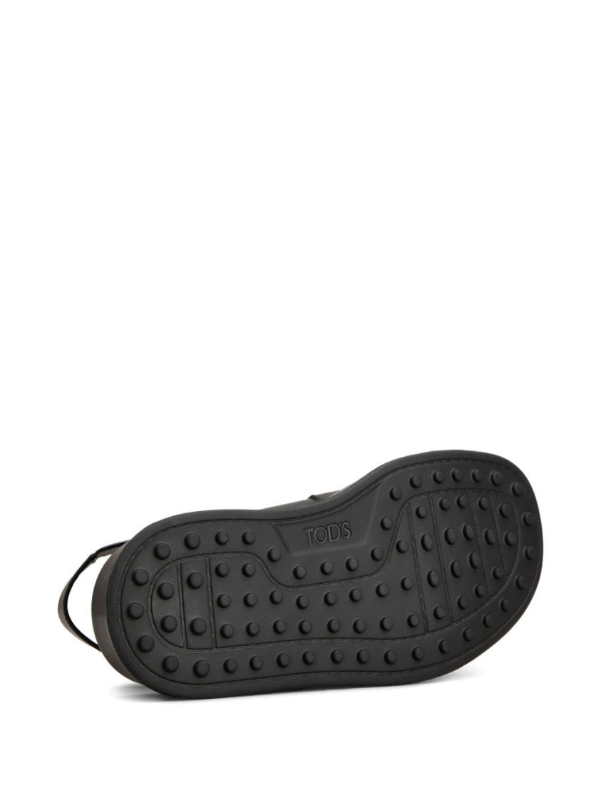 Tod's Black Buckle Fastening Platform Open Sandals