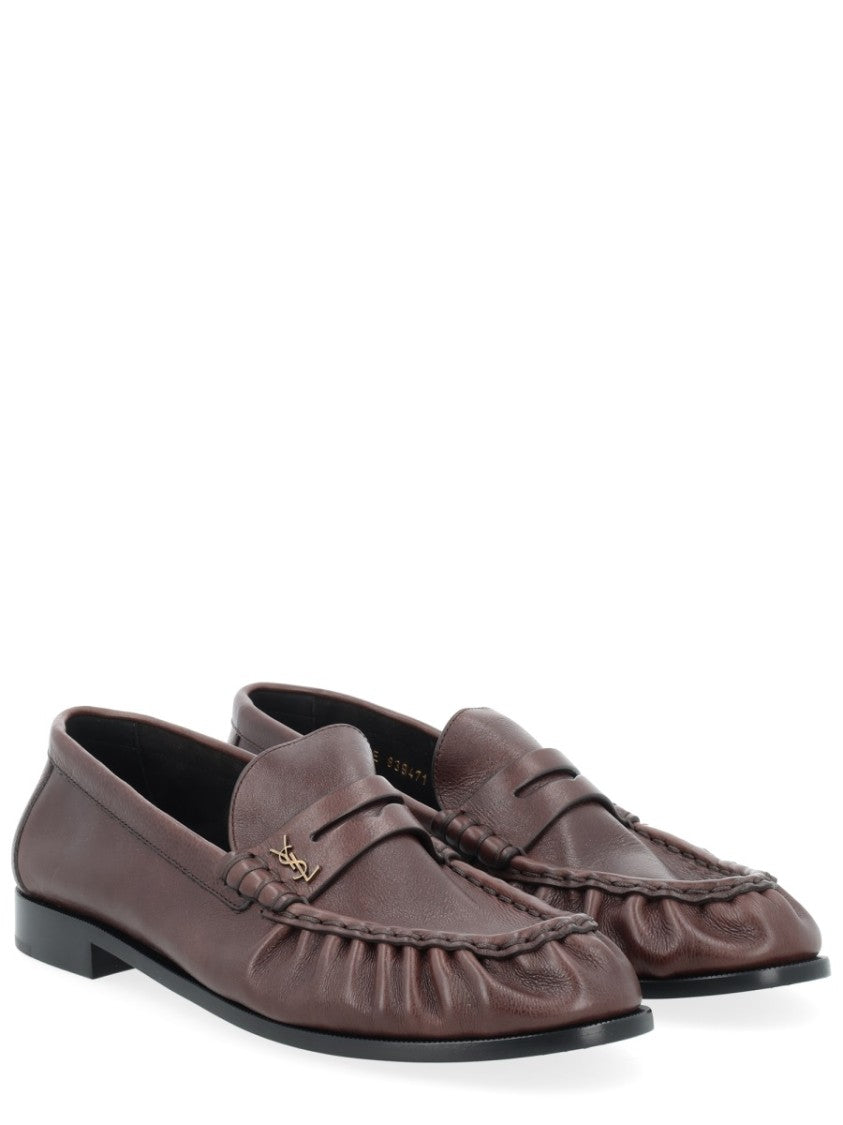 Saint Laurent Le Loafer Ruched Calf Leather Loafers