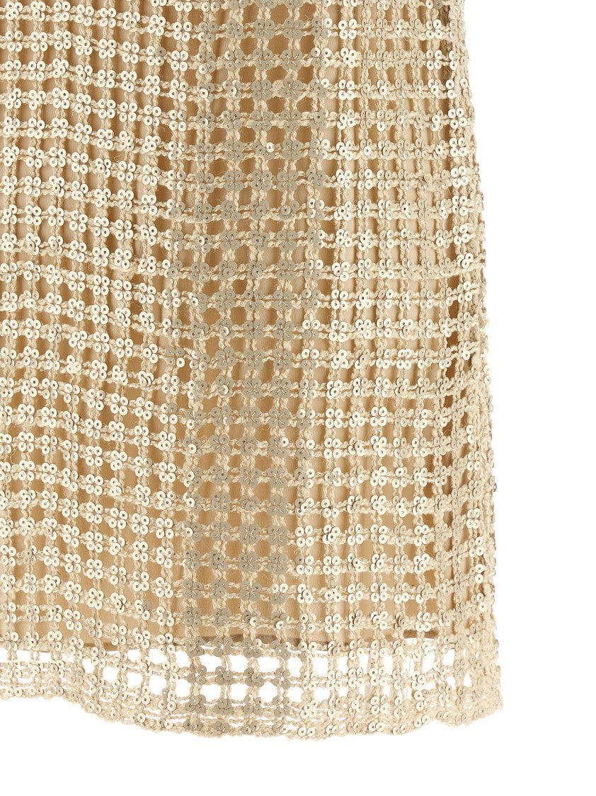 Brunello Cucinelli Dazzling Linen And Silk Sequin Mini Dress