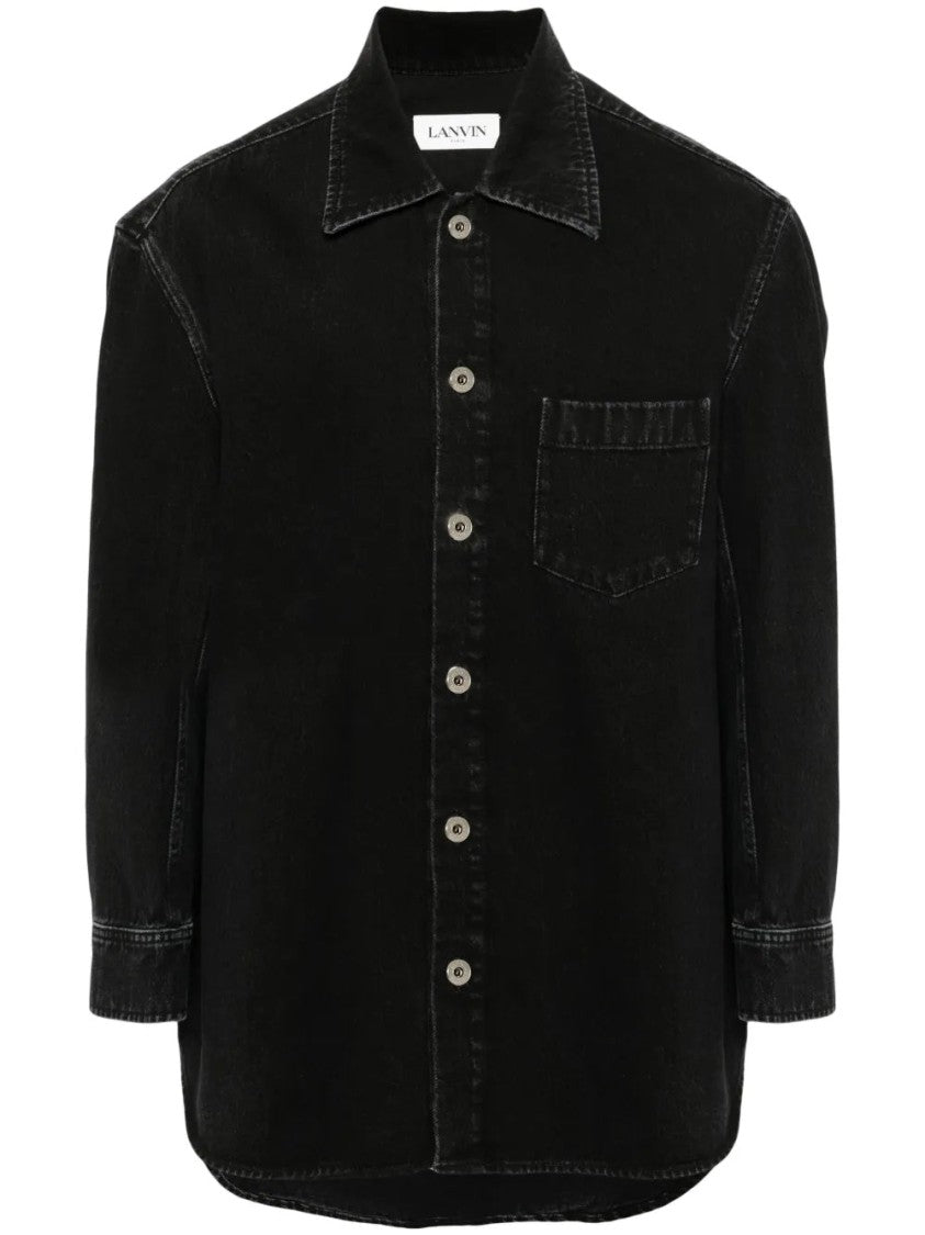 Lanvin Black Classic Collar Chest Pocket Cotton Overshirt