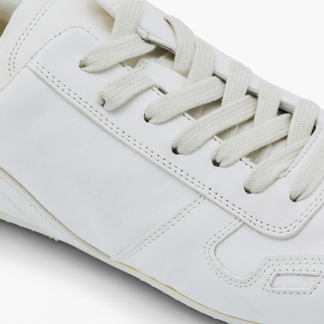 Rick Owens White Leather Shark Sole Sneakers