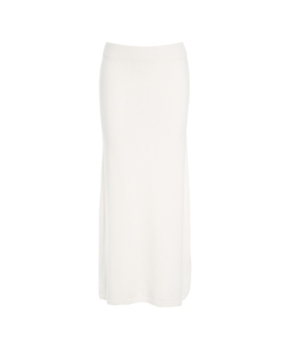 Peuterey Fitted Wool Midi Skirt With A-Line Silhouette