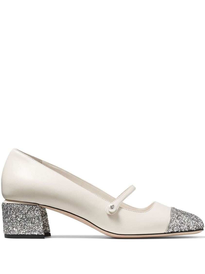 Jimmy Choo Pumps With Glittered Cap Toe And Mary Jane Strap
