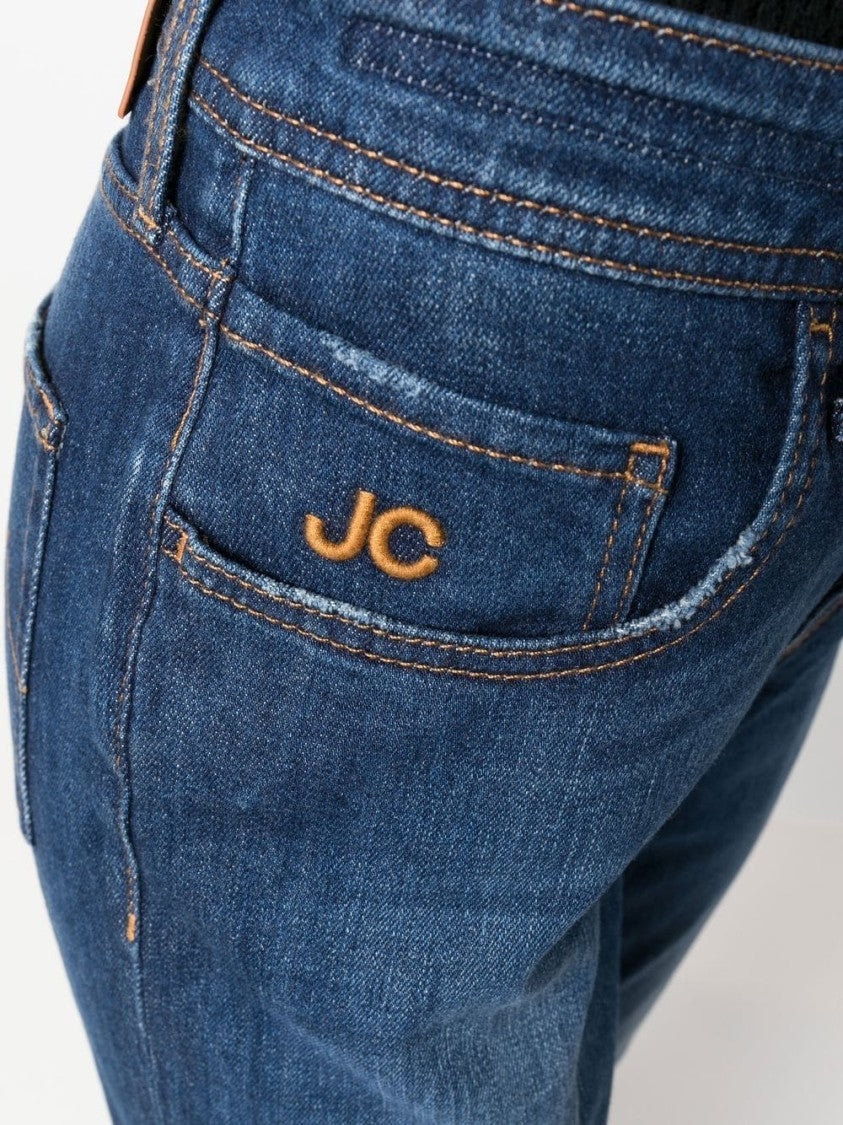 Jacob Cohen Logo-Embroidered Fringe Jeans