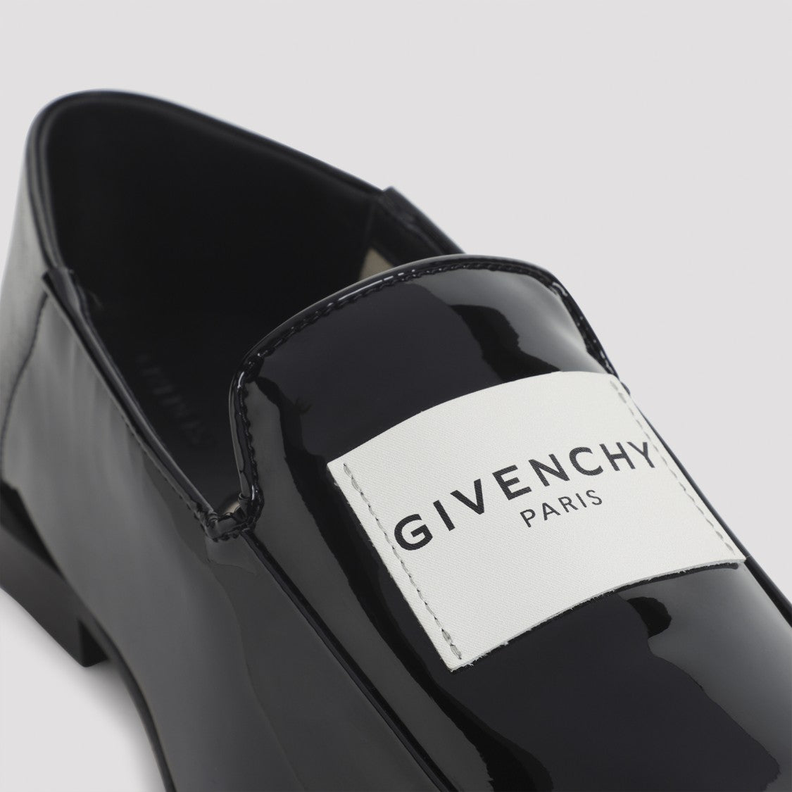 Givenchy Black Calf Leather Label Loafer