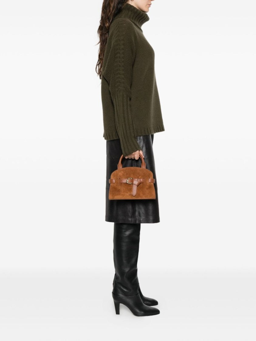 Coccinelle Structured Calfskin Handbag With Decorative Belt