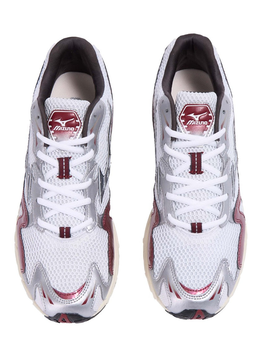 Mizuno Wave Rider 10 Sneakers In Breathable White Mesh