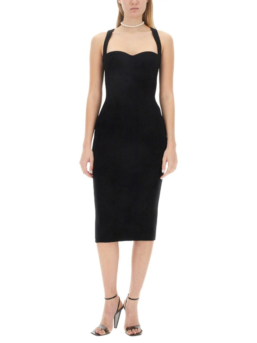 Philosophy Di Lorenzo Serafini Slim Fit Midi Dress With Sweetheart Neckline
