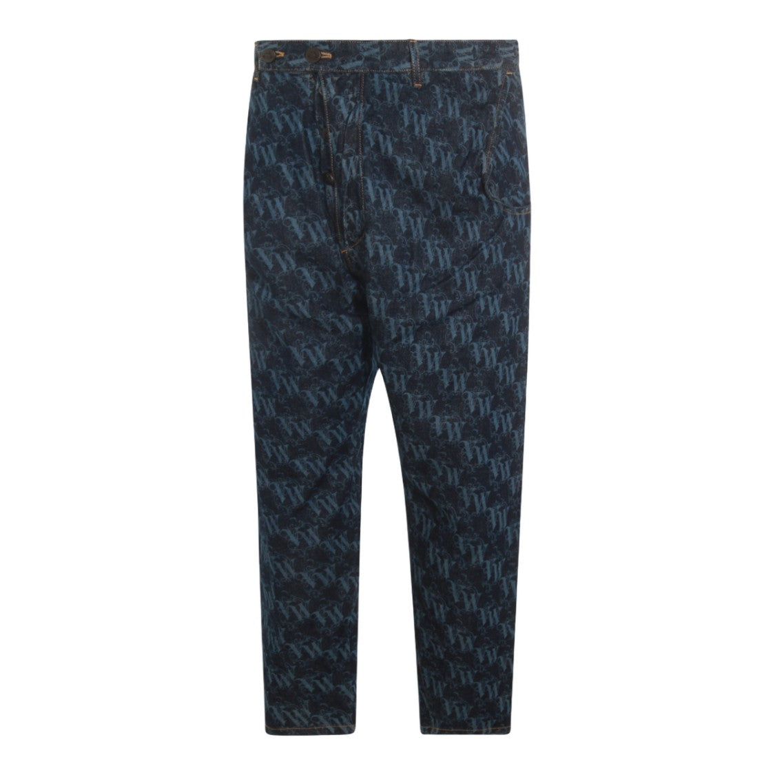 Vivienne Westwood Dark Denim Jeans With Monogram Pattern