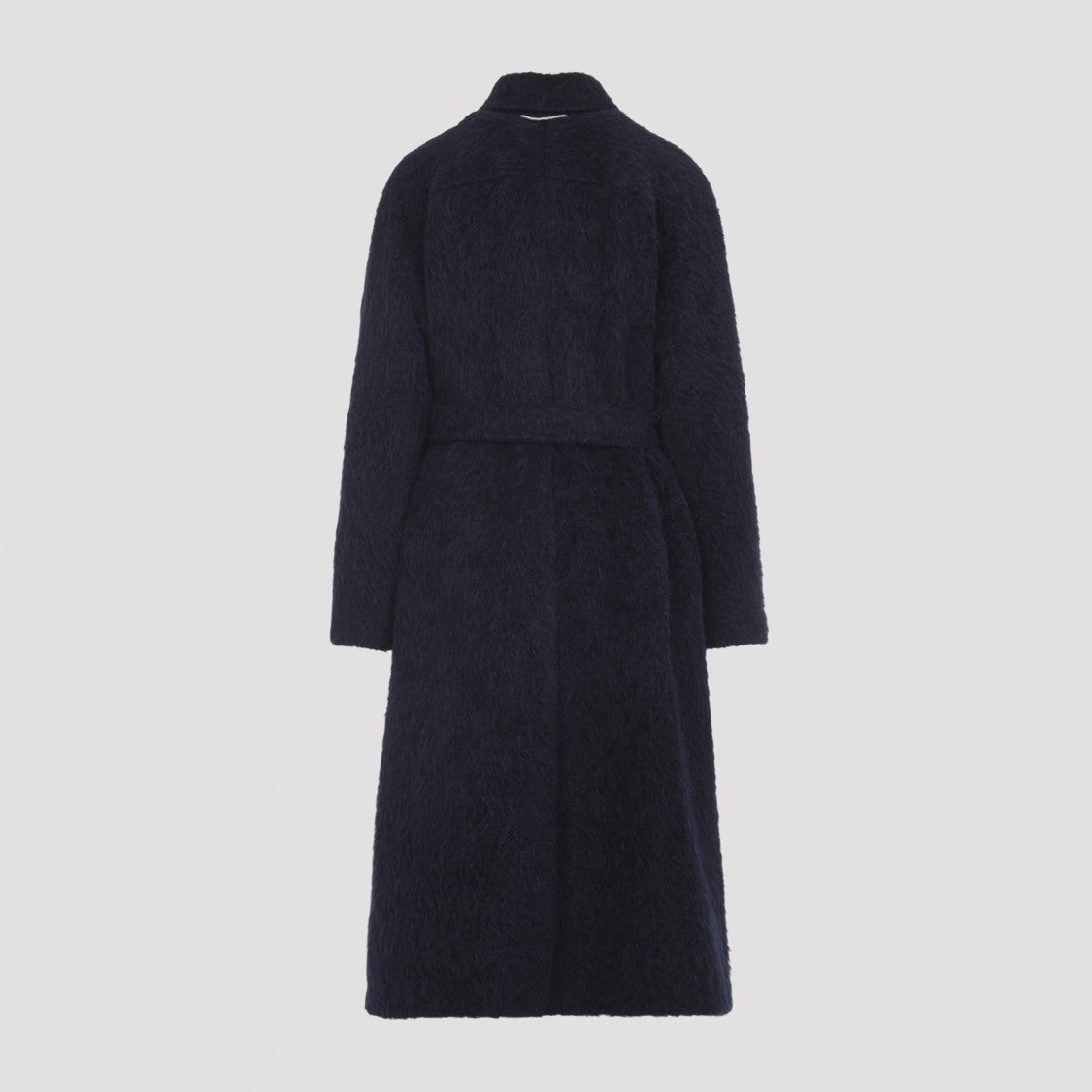 Carven Midnight Blue Alpaca Long Belted Coat