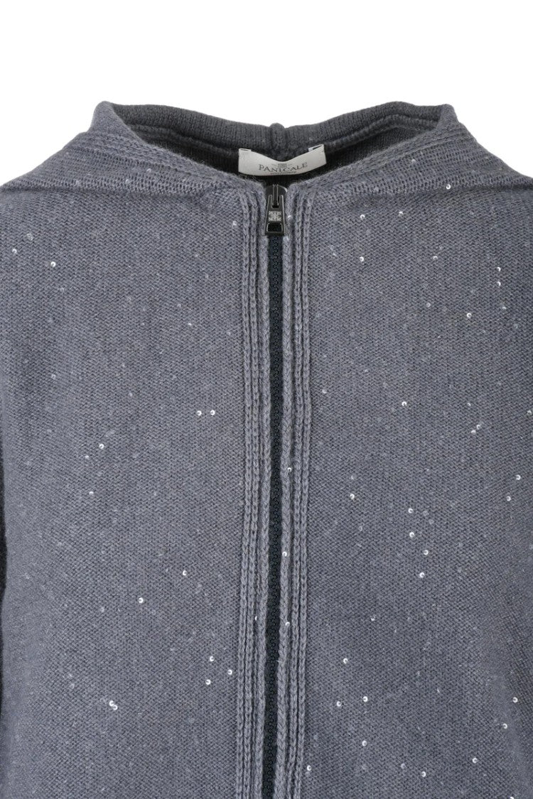 Panicale Sequin Zip Cardigan - Grey